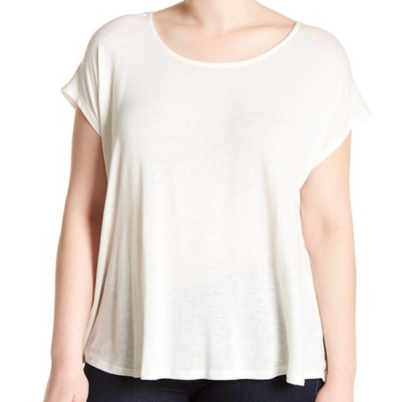 bobeau Tops - Bobeau Scoop Tie Back Plus Size Tee